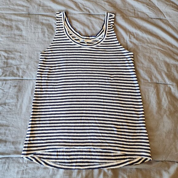 Rebecca Minkoff Linen Tank Top - Navy & White Striped - XXS - Picture 1 of 4